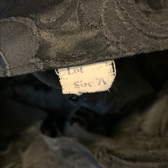 Vintage 1950’s jacquard Black Floral rose Patterned Fabric basque waist small - Picture 4 of 6